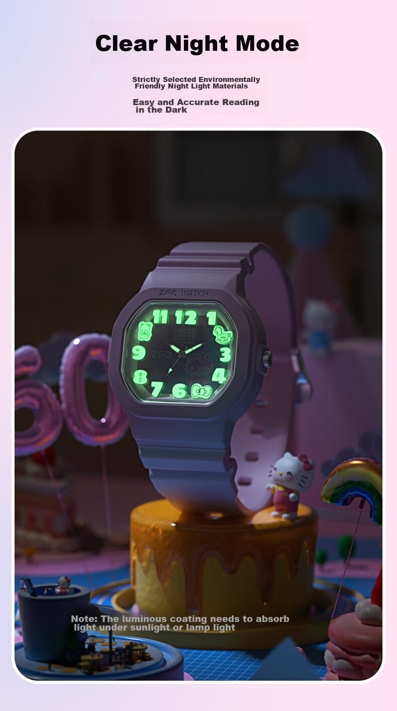 Hello Kitty [50th Anniversary Limited Edition] Watch for Female Students, Primary And Middle School Children, Birthday Gift for Girls 357 10