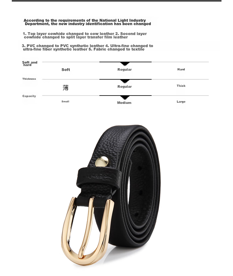 CROCODILE Belt, Fashionable Top-Grain Leather, Soft Women's Simple Pin Buckle Belt, Birthday Gift, 11430 Black, for Girlfriend 8