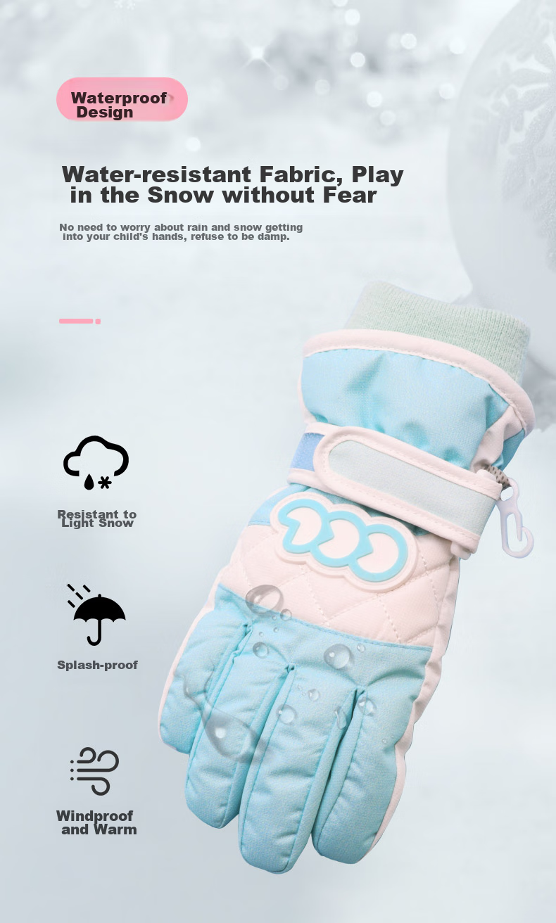 COCOLIC Children's Ski Gloves, Winter Cartoon Design, Fleece-Lined, Thickened Cotton, Warm, for Boys And Girls, CCL-201L01 7
