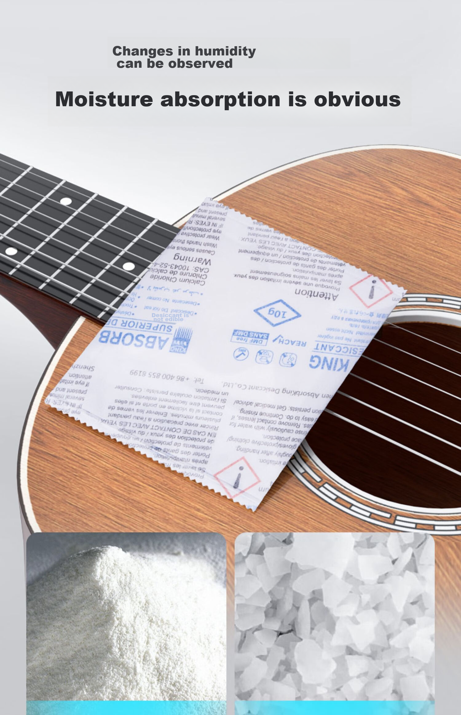 Maneryuepu Guitar Desiccant, Piano Ukulele Violin Dehumidifier, Guzheng Wooden Instrument Dehumidifying Pack 7