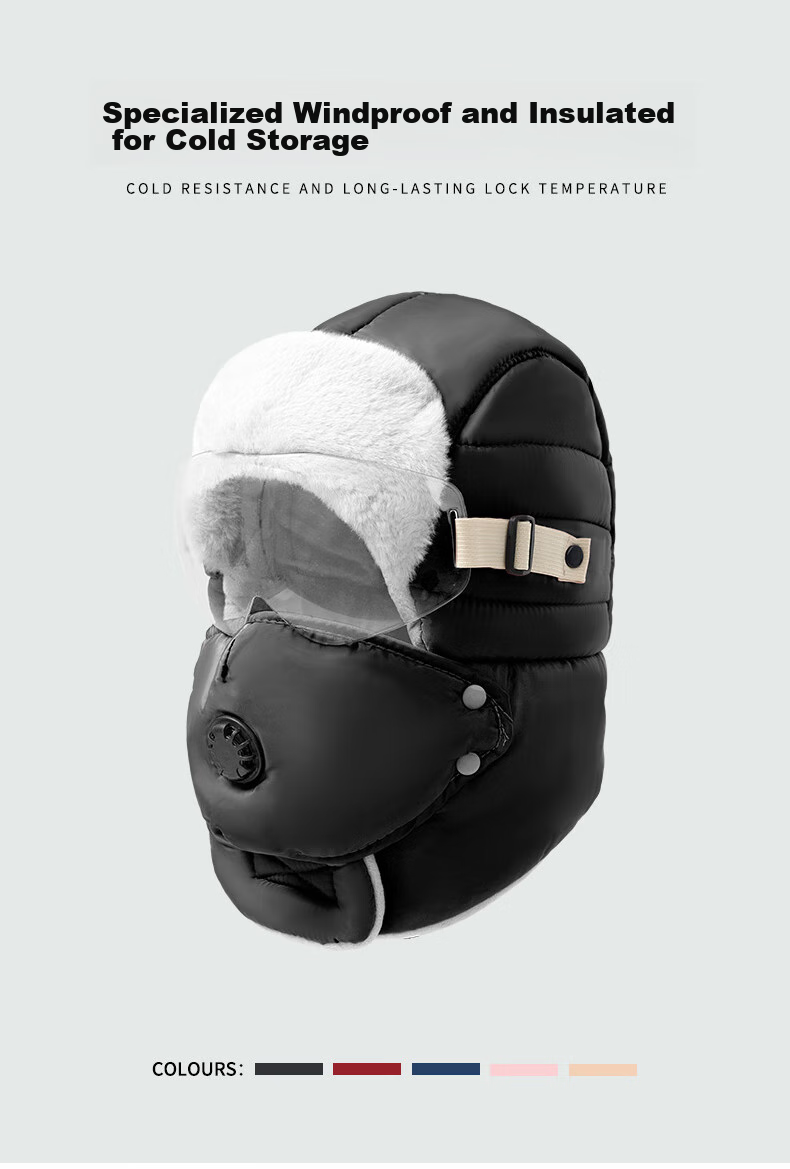 YUZHAOLIN Warm Lei Feng Hat, Winter Men's Fleece-Lined Hat, Women's Autumn And Winter Knitted Hat, Ear Protection, Mouth And Nose Cover, Cold-Proof Balaclava 10