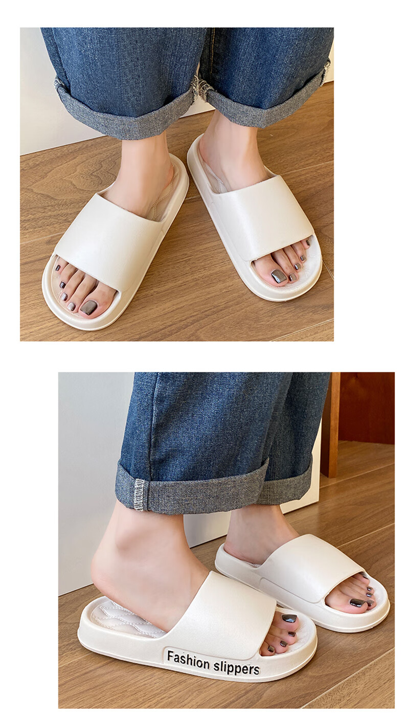 IQGD Slippers for Men And Women, Soft-Soled Floor Slippers, Non-Slip Bathroom Slippers for Couples, Home Use, 1819 Black, Size 42-43 4