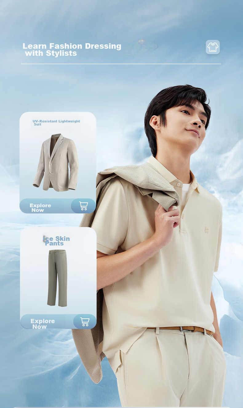 Hodo [Lin Gengxin's Style] Modal Silk Short-Sleeve Cool-Feeling Antibacterial Polo Shirt, Collared T-Shirt 7