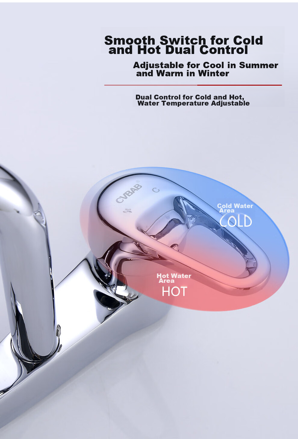 CVBAB All-Copper Main Body Wall-Mounted Kitchen Faucet, Hot And Cold Single Handle, Sink Mixer Valve, CV2205 6