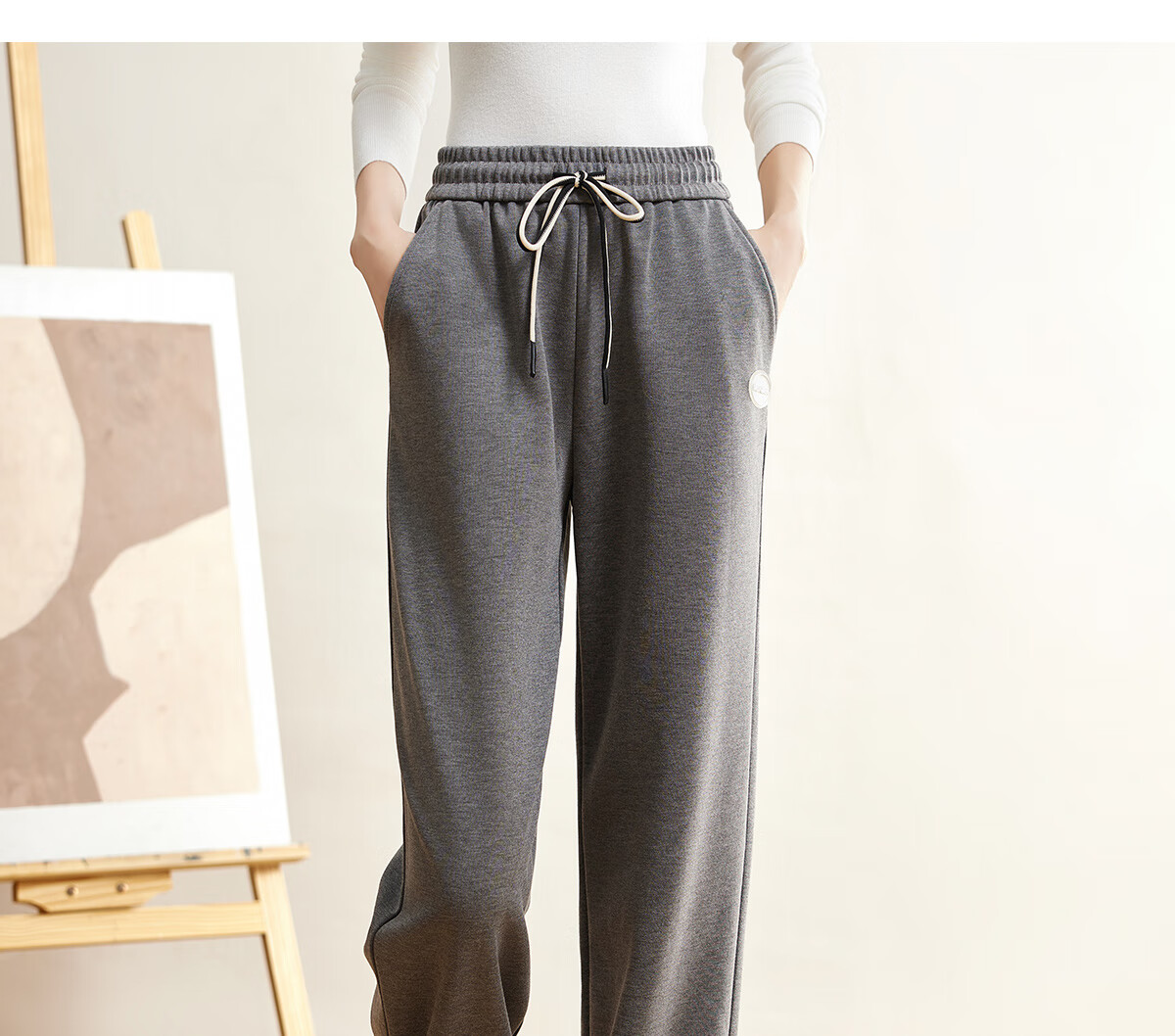 Halo Queen Women's Casual Pants, Spring And Autumn Side Striped Contrasting Color, Drawstring Elastic Waist, Summer Loose-Fitting Sweatpants, New Product H143R1011 25