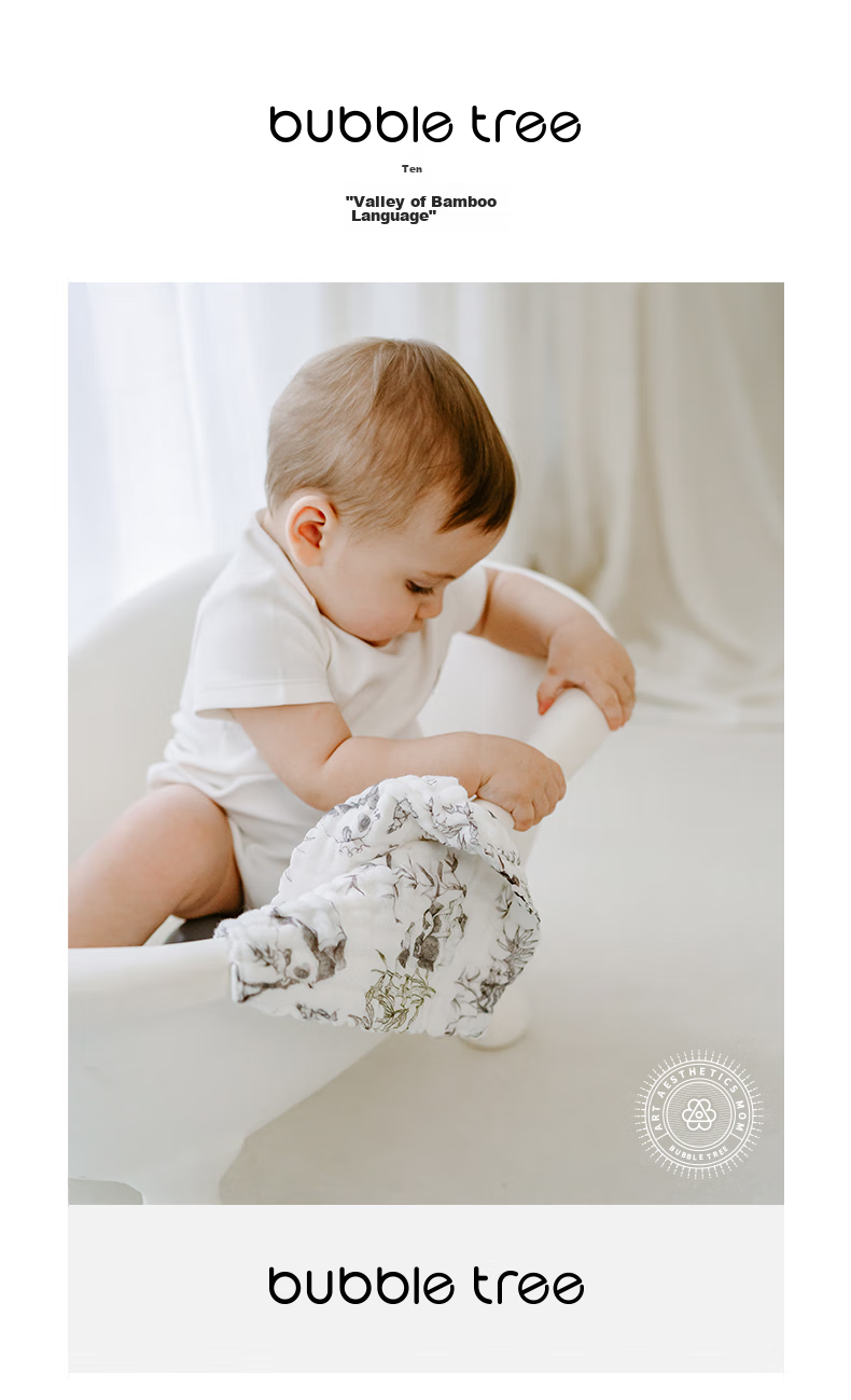 BUBBLE TREE Baby Drool Bib, Newborn Bamboo Cotton Ultra-Soft Small Square Towel, Infant Children's Face Wipe 18