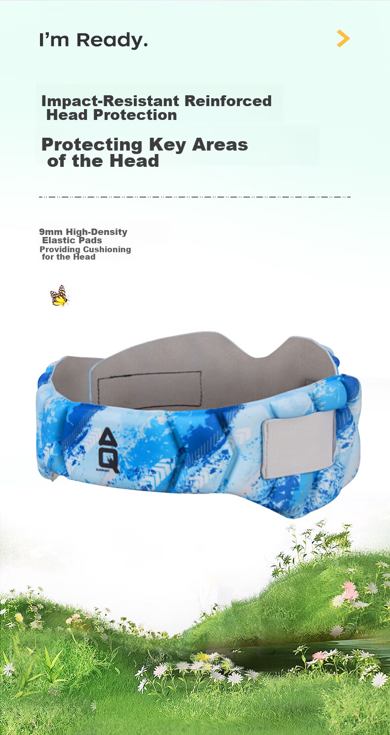 AQ Youth Children Sports Protective Headgear for Soccer, Basketball, Volleyball, Anti-Collision And Fall Protection Headband C50105 Reinforced Blue M Size 2