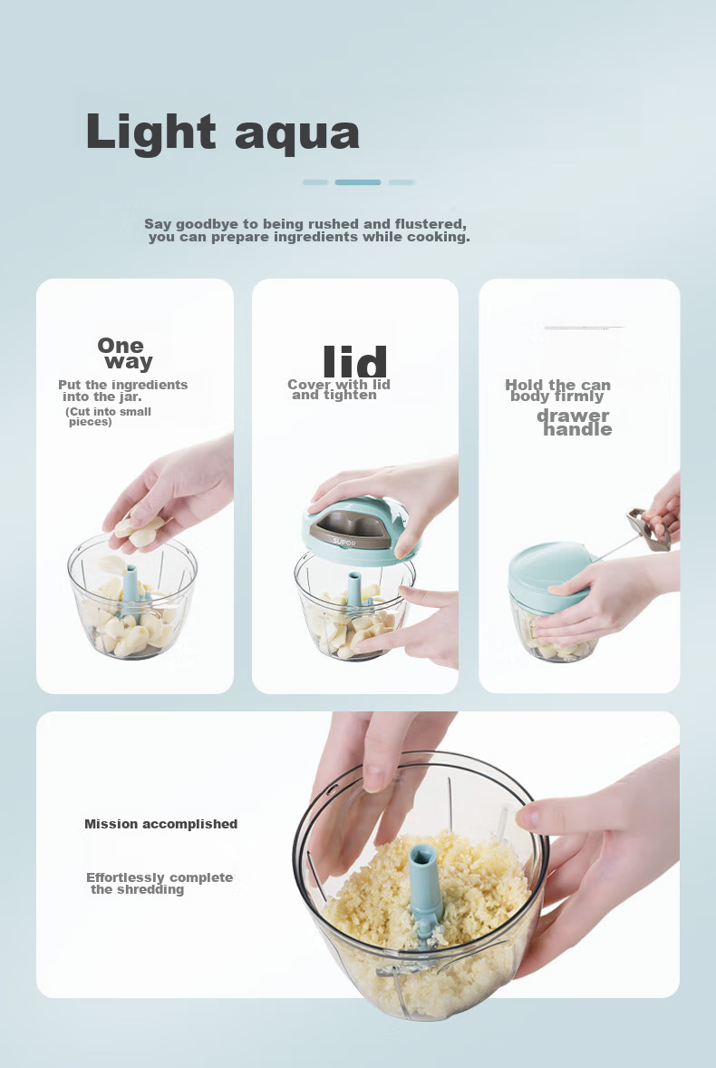 SUPOR Manual Garlic Press Food Processor Chopper for Mashing Garlic And Vegetables Kitchen Appliance 400ml KG40AB10 10