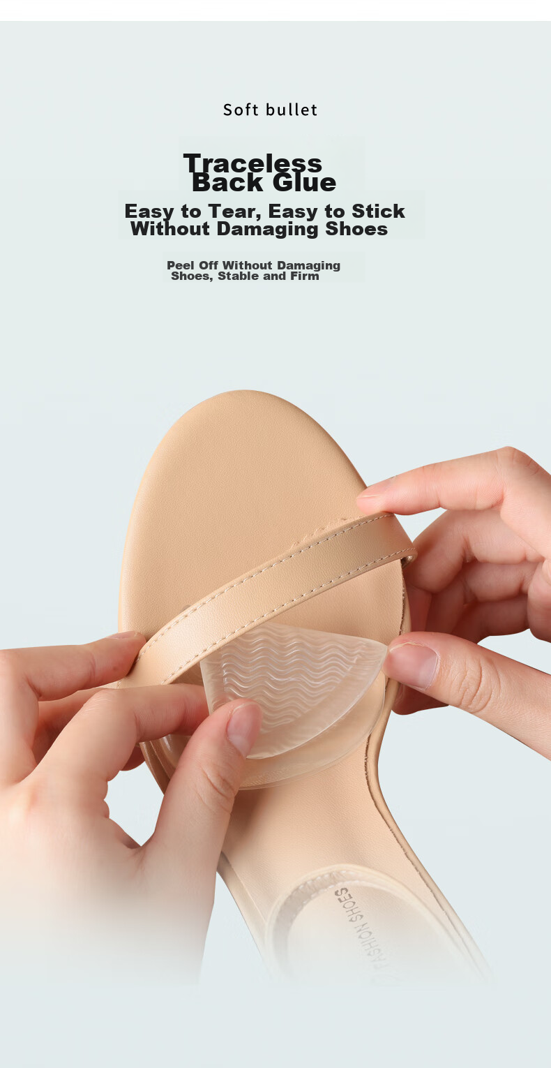 FOOTOPPO Silicone Forearm Pad, High Heel Shoe Half Size Insole, Soft Summer Women's Non-Slip Pad, Sole Insole, Foot Pad, Thin Half Pad 6
