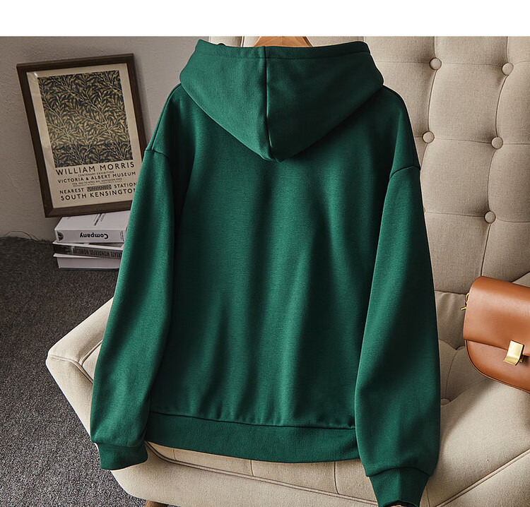 Dme [Hooded Commuter] Winter Fashion Fleece-Lined Drop Shoulder Long Sleeve Pocket Commuter Sweatshirt for Women, Linen Gray, M 39