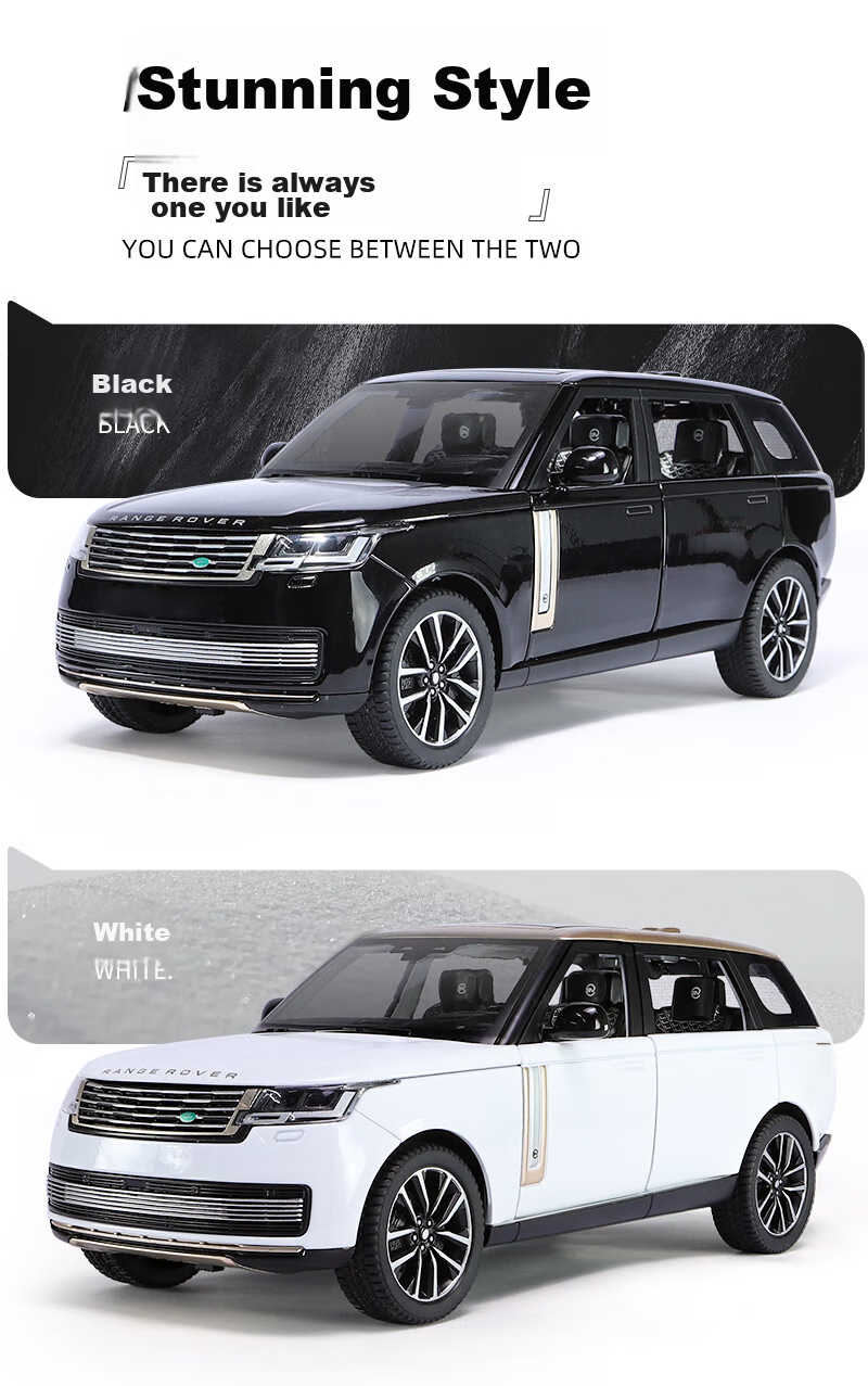 Heimanba 1:24 New Land Rover Range Rover SV White Car Model Children's Toy Alloy Car Model Collectible Display Piece Gift 4