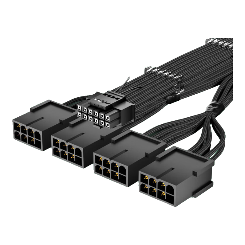 KELEPU Graphics Card Power Extension Cable, 12VHPWR Graphics Card, 4X8pin to 16pin (12+4P), 36cm, Supports 4090 Series [12+4P to 4*8P]