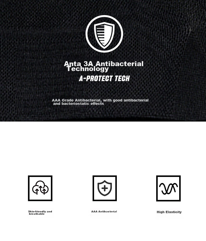Anta Socks [3 Pairs] Sports Short Socks Comfortable Antibacterial Sweat-Absorbing Breathable Running Basketball Socks Unisex 2