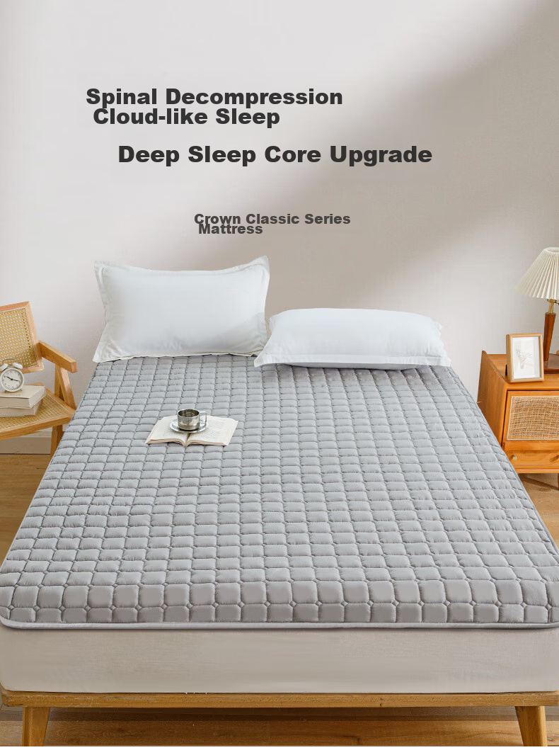 CROWN Mattress Pad, 1.5m X 2m Single Bed Mattress, Bedding Soft Pad, Student Dormitory Home Use Mattress Protector 1