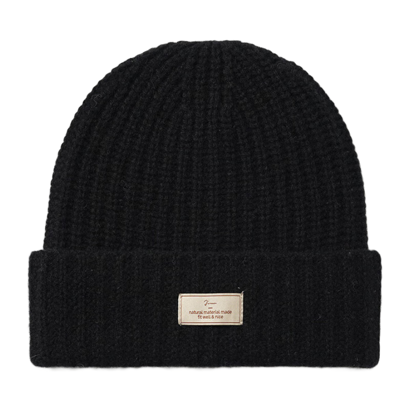 JIUMU Pure Wool Warm Knit Hat, Autumn And Winter Knitted Cap, Cold Hat, Winter Hat, Large Head Circumference Slouchy Hat, Cold-Proof Hat for Women in Winter