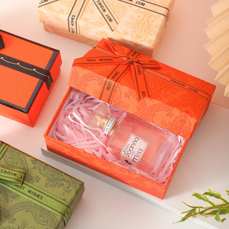Ouliwen Gift Box, Holiday Present Birthday Gift Storage Box, 14.5*8.5*5cm, Fortune Orange, Small Size, Luxurious Packaging Box, Student Stationery