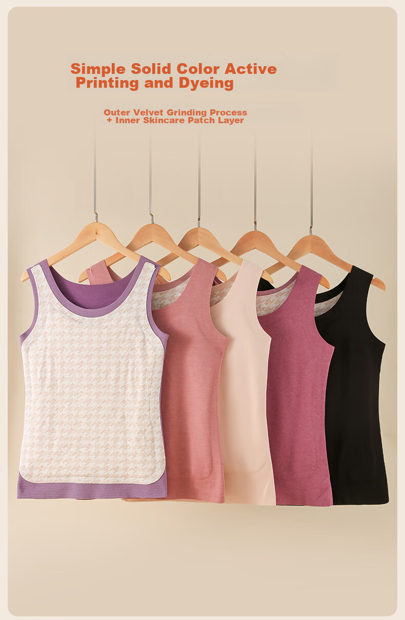 XUEXIMAN 100% Wool Thermal Vest for Women, Warm Uterus Protection, Waist Support, Seamless, Heat-Generating, Fleece-Lined Underwear, Spring And Autumn Base Layer Top 3