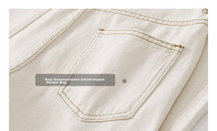 Sentubila Pure Cotton White Straight-Leg Jeans for Women, Spring And Autumn Women's Wear, High-Waisted Slimming Pants for Petite Women, Casual Retro Versatile Trousers 31