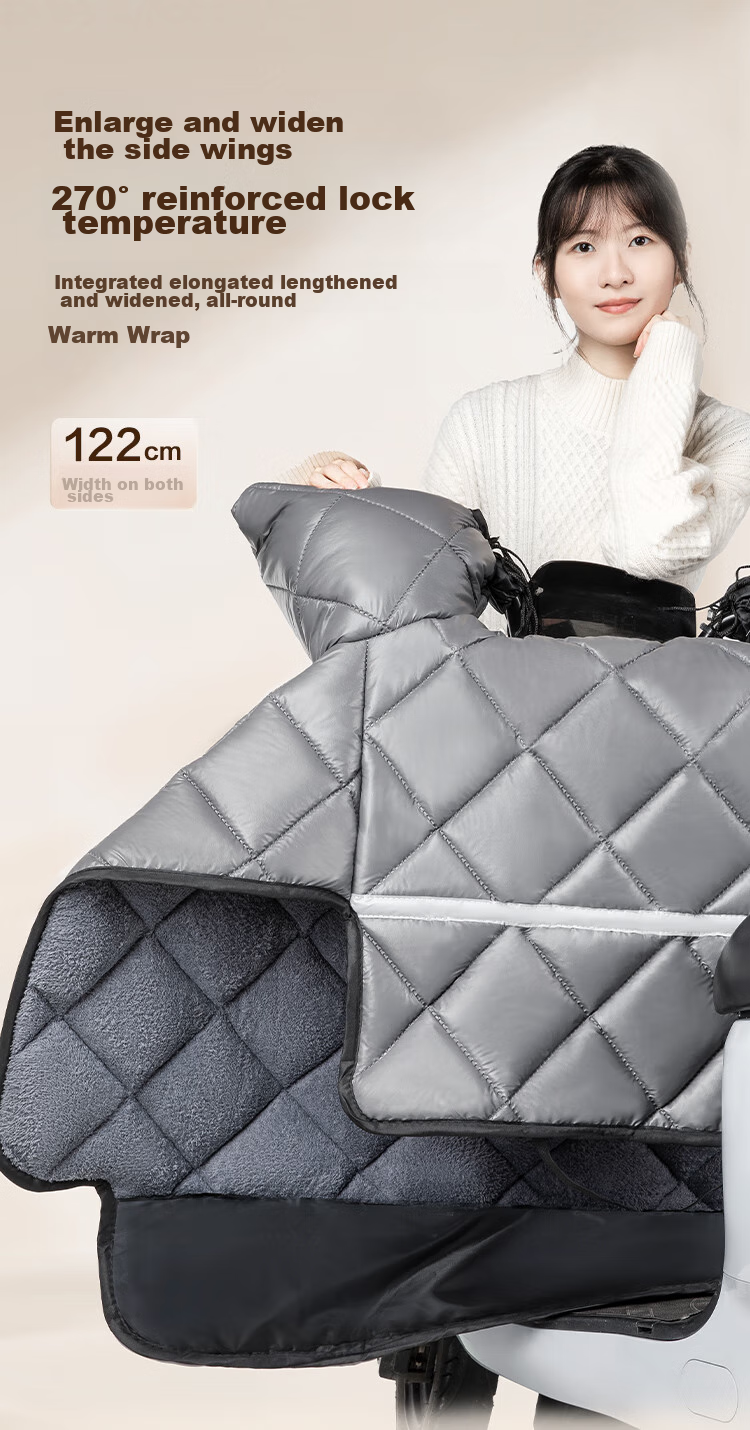 JD Original Electric Scooter Windshield Cover, Thickened Waterproof Battery Car Spring And Autumn Windproof Warm Widened Side Wing PU Leather 8