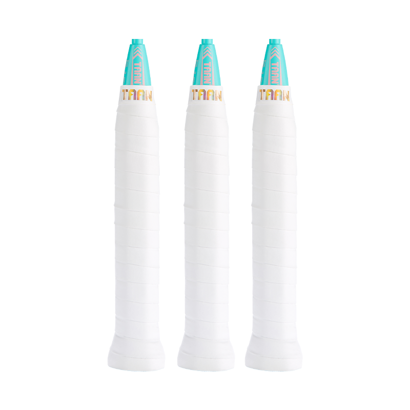 Taan Badminton Grip, Flat Micro-Grip, Sweat-Absorbing, Breathable Cloud Grip H19 White Three-Pack