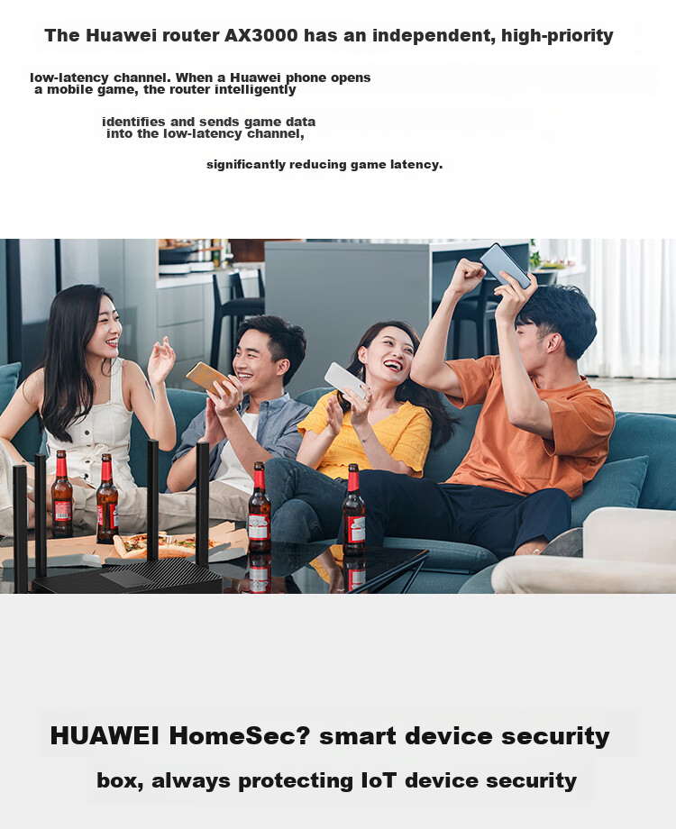 HUAWEI Router TC31, All-Network Compatible, WiFi 6 Wireless, 3000M Dual-Band 5G Gigabit Port, Home-Use Gigabit Router, Wall-Penetrating High-Speed Version, WiFi 6+ 8