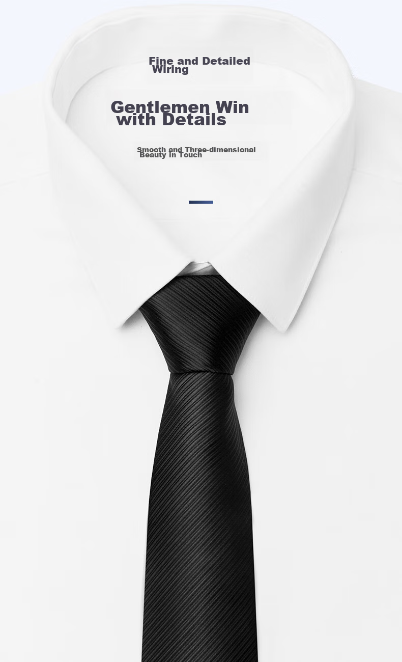 Luomeng Men's Business Formal Necktie, 8cm Hand-Tied, for Interviews, Work, Groomsmen, Wedding Ceremony, Gift Box Packaging 4