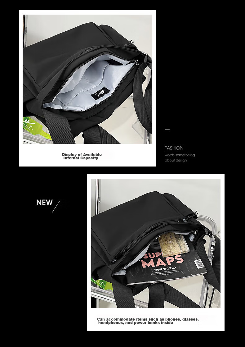 Huili Crossbody Bag, Trendy Shoulder Bag for Men, Messenger Bag, Casual Sports Satchel for Women, Lightweight Chest Pack, Student Backpack 9
