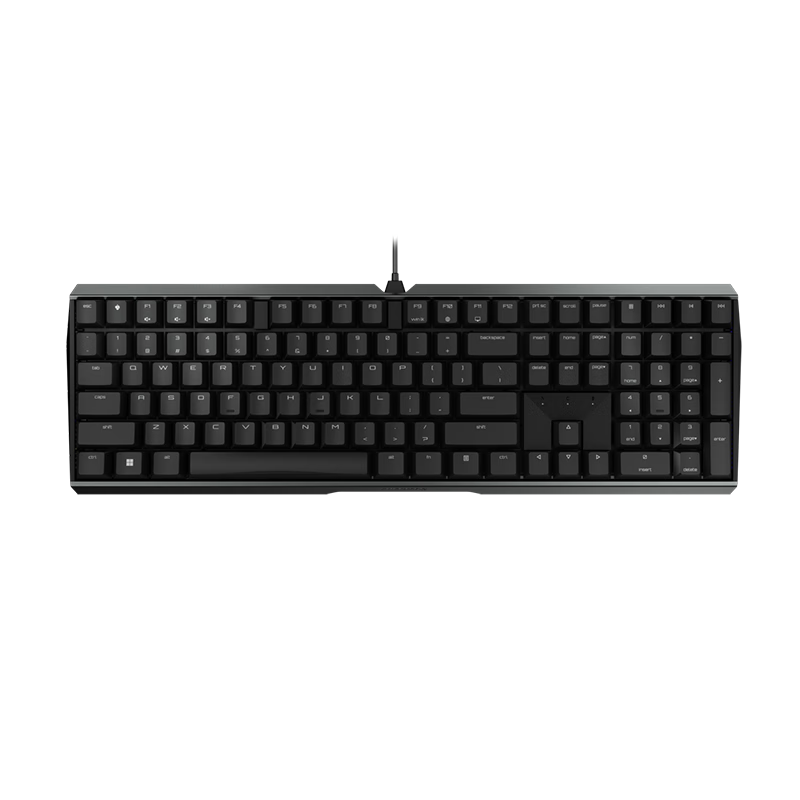CHERRY MX3.0S Mechanical Keyboard, Gaming And E-Sports Keyboard, Wired Office Computer Keyboard with 108 Keys, Side-Engraved Keycaps, Alloy Shell, Black with Blue Switches