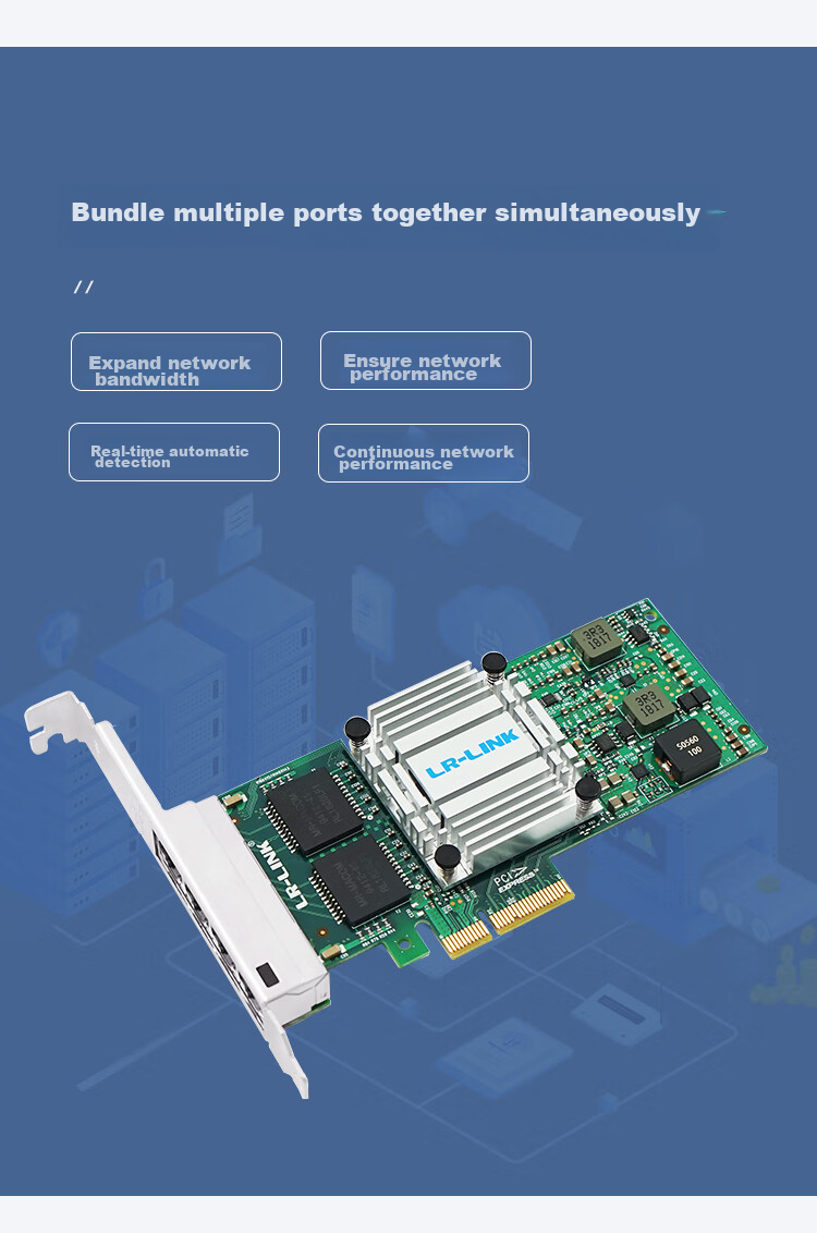 LR-LINK Lianrui LREC9714HT PCIEx4 Gigabit Quad-Port Network Card I350-T4 Chip Server Machine Vision Industrial Camera Network Adapter 7