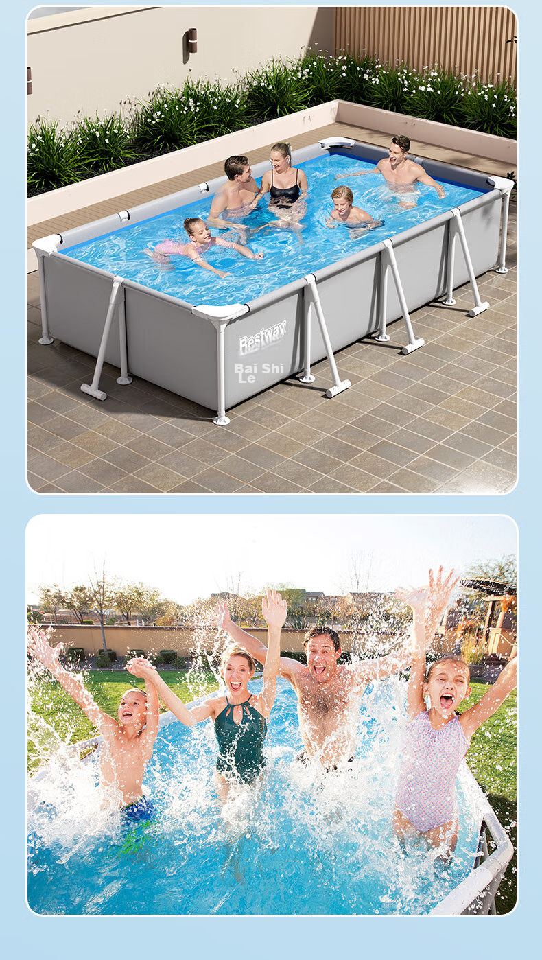 Bestway Folding Frame Swimming Pool, No Inflation Required, Thickened And Durable, Puncture-Resistant, with Repair Patch Included, 1.2 Meters, 561MG 14
