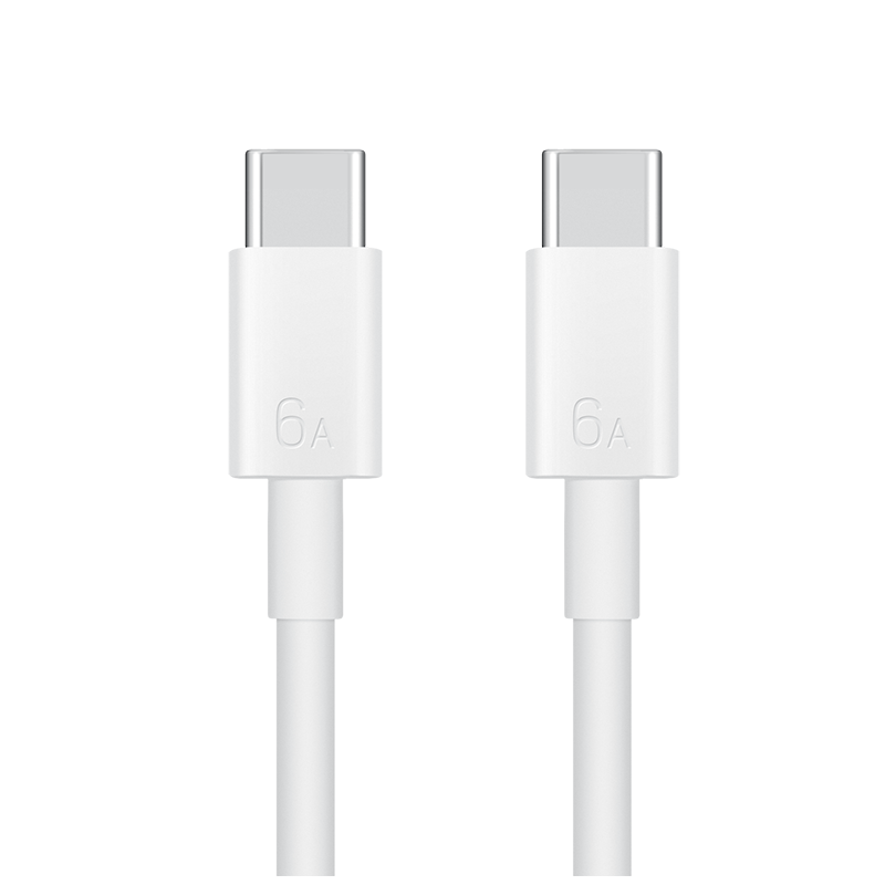 HUAWEI 6A Data Cable Charging Cord, USB Type-C to USB Type-C/length 1.8m/high-Quality Wire Core Original, White CC800