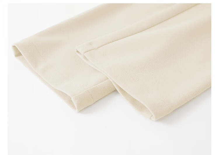 Dme [Brushed Cigarette Pants] Mid-Rise Straight-Leg Women's Trousers, Retro Casual Style, Beige, XL 12