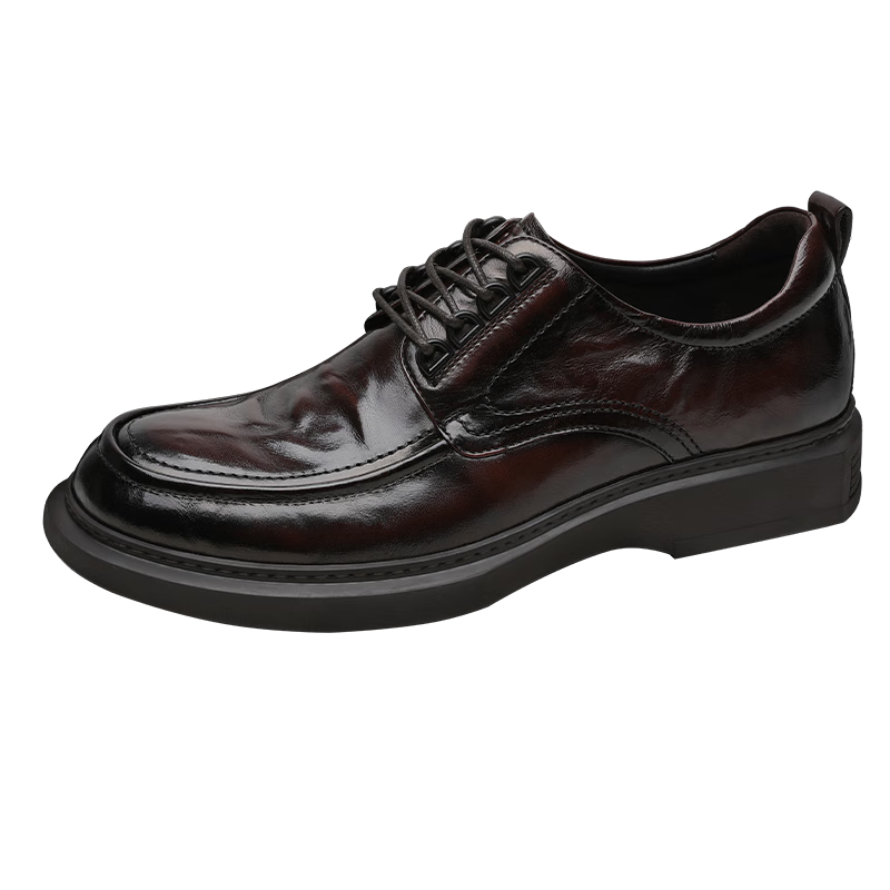 Goldlion Men's Shoes, Urban Formal Leather Shoes, Comfortable And Durable Derby Shoes, 50823024440A, Brown, Size 41