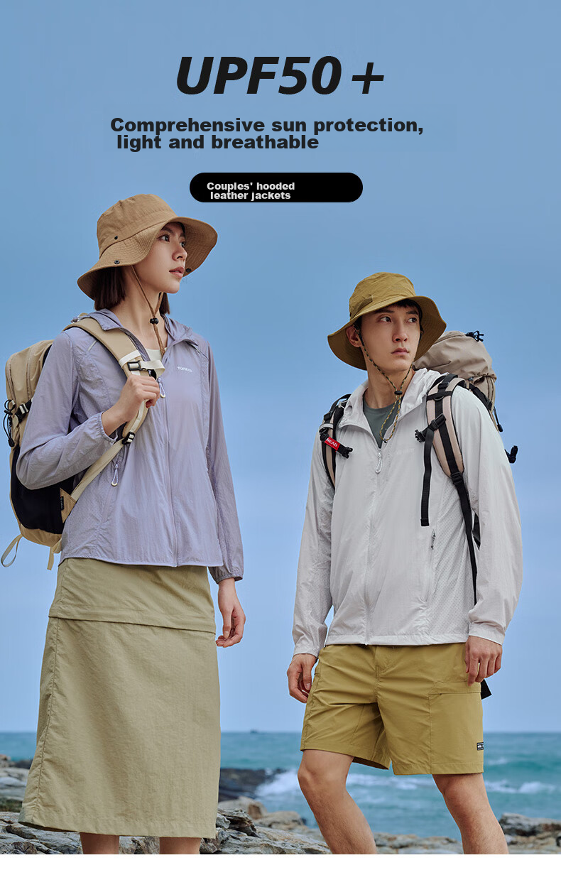 TOREAD Sun Protection Jacket for Men, Spring And Summer Breathable UV-Resistant UPF50+, Skin-Friendly Clothing, Outdoor Water-Repellent Sun Protection Thin Coat 1