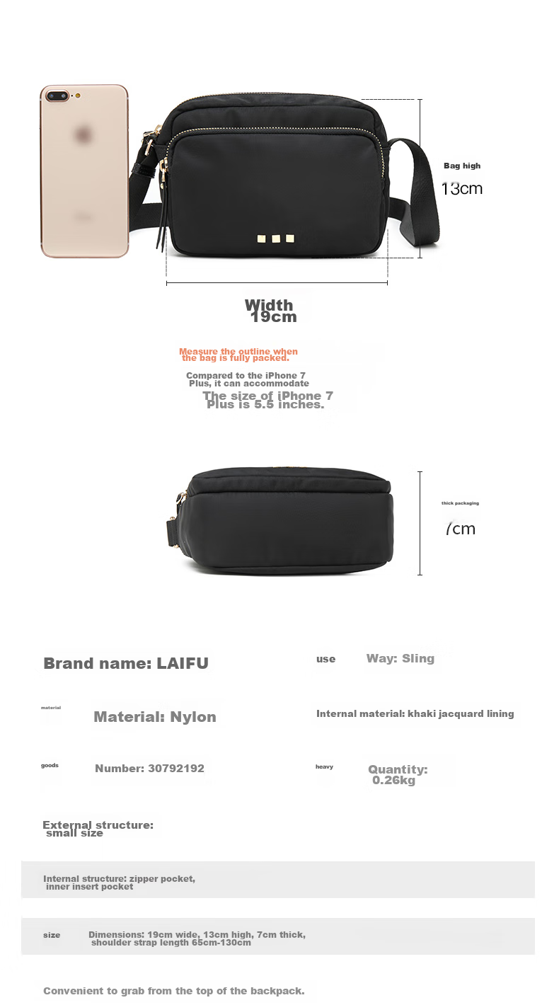Laifu Handbag, Women's Crossbody Phone Bag, Lightweight Ladies' Shoulder Bag, Oxford Cloth Small Purse, Birthday Gift 5