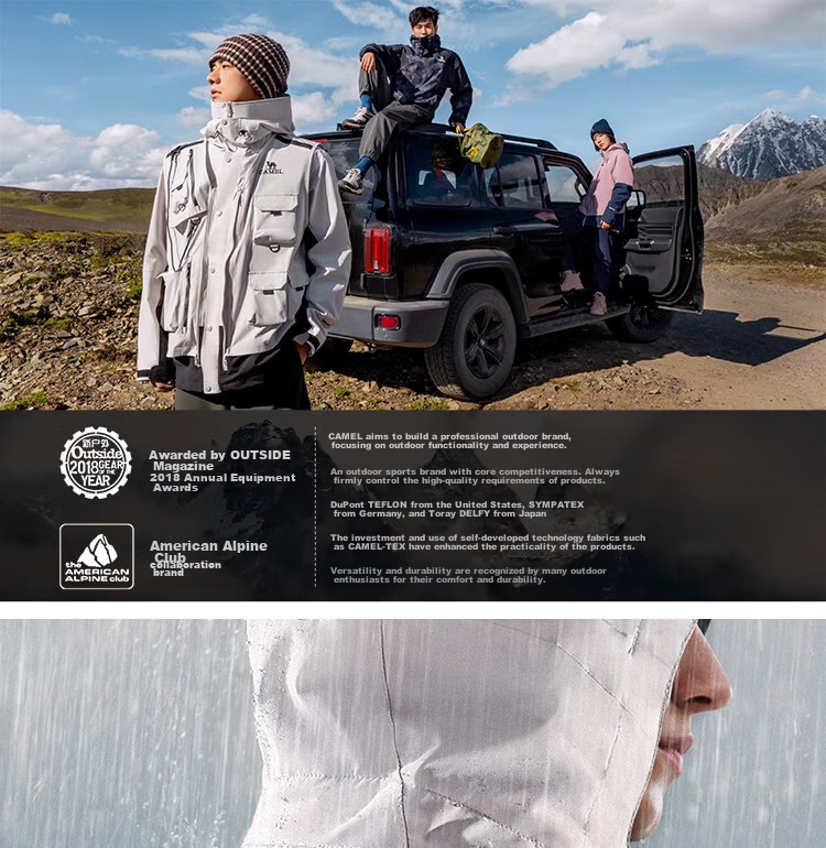 CAMEL Outdoor Hardshell Jacket AK80 Three-In Waterproof Mountaineering Coat for Men And Women, Tibet Travel Outerwear A34CATR808 36