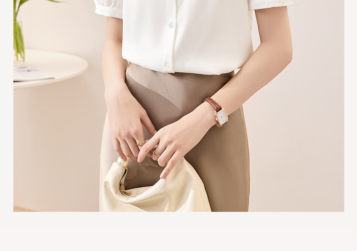 Chushen Summer Short-Sleeve Satin Blouse for Women, Elegant High-Quality Design-Inspired French Style Professional Commuter Shirt S143C1455 2