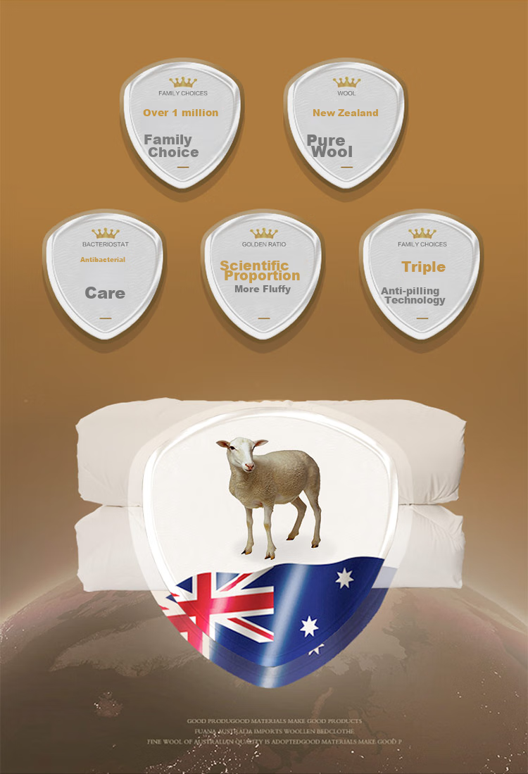 FUANNA Wool Comforter, 51% New Zealand Imported Wool, Double Size Winter Quilt, Approximately 6.6 Jin (3.3 Kg), 203*229cm 2