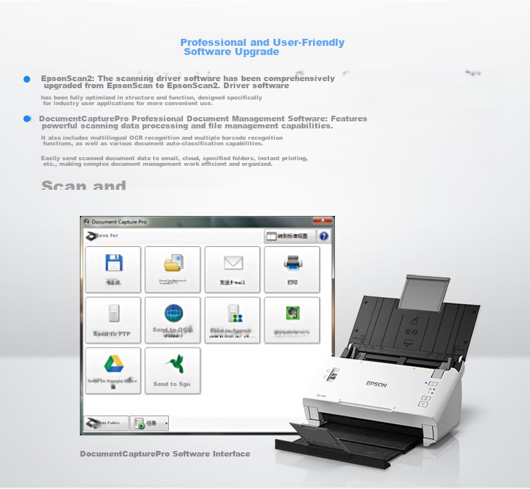 Epson DS-410 A4 Sheet-Fed Scanner with Automatic Continuous Scanning, High-Speed Office Use, Duplex Color Scanning 3