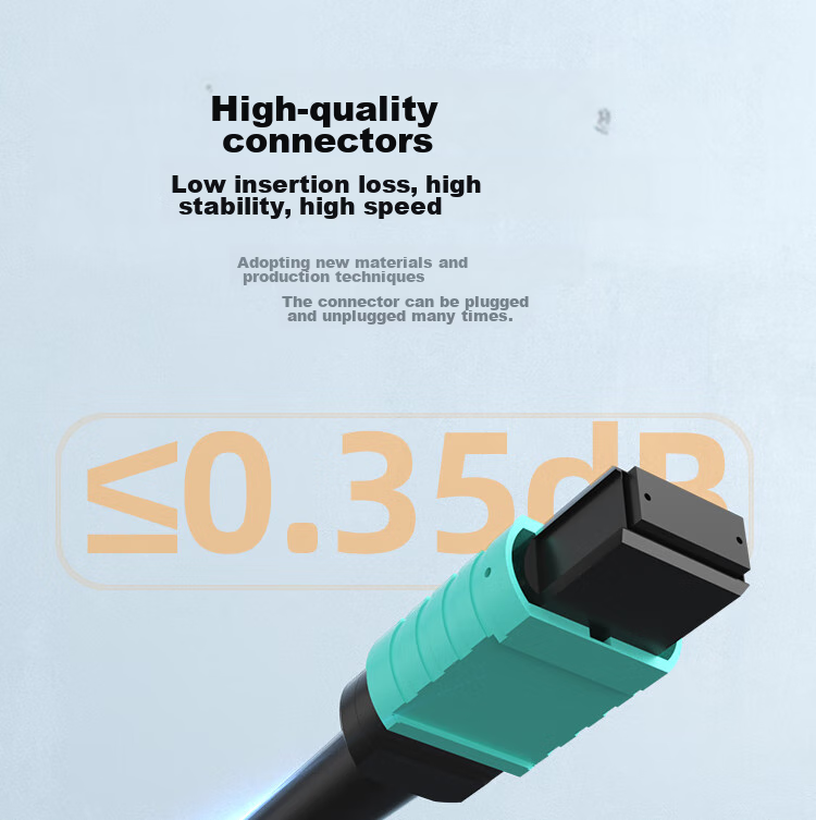 Nokoxin 5-Meter Engineering Telecom-Grade MPO-MPO Female Connector, Multi-Mode 8-Core OM3 Bundled Data Center Server Optical Module, MTP Fiber Optic Cable, 40G/100G 2
