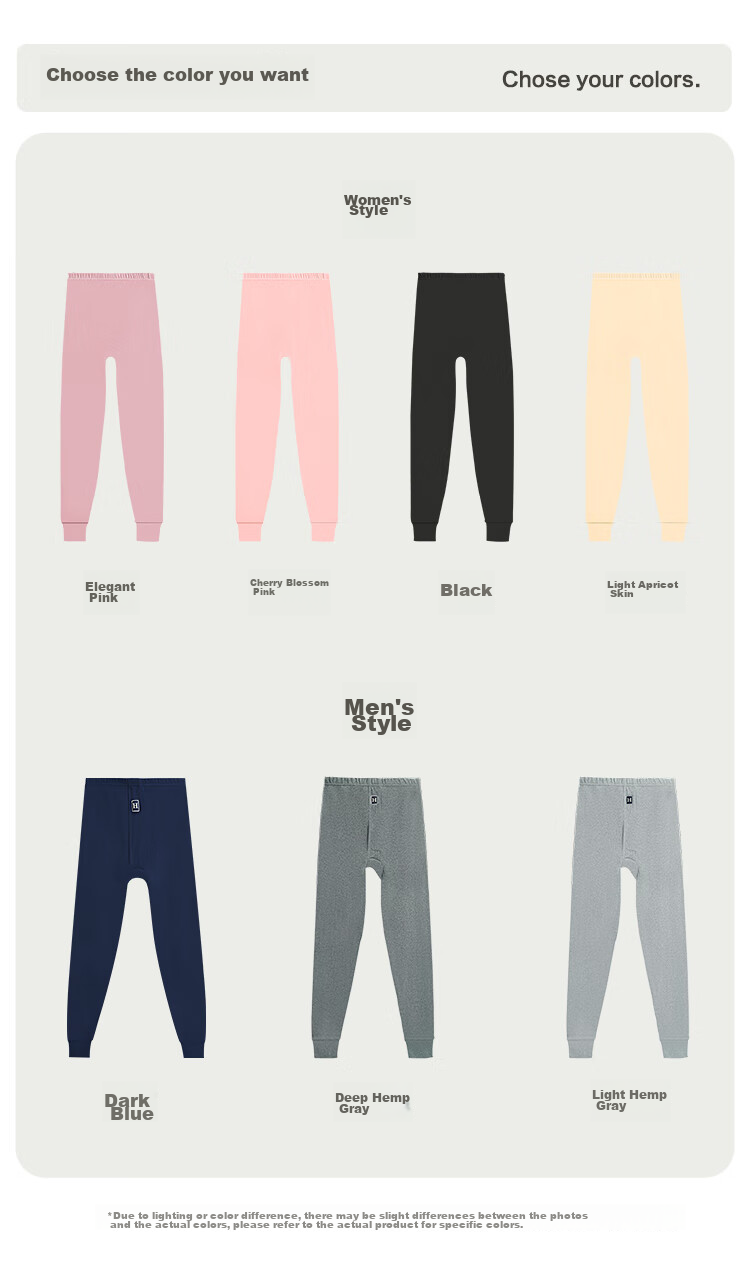 Hodo Women's Pure Cotton Thermal Underwear, Comfortable Soft Elastic Breathable Single Autumn Pants, Cherry Blossom Pink 16