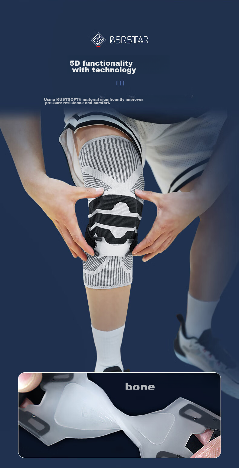 Bestray 5D Knee Brace for Sports Meniscus Injury And Fluid Retention, Professional Basketball Knee Support for Me 6