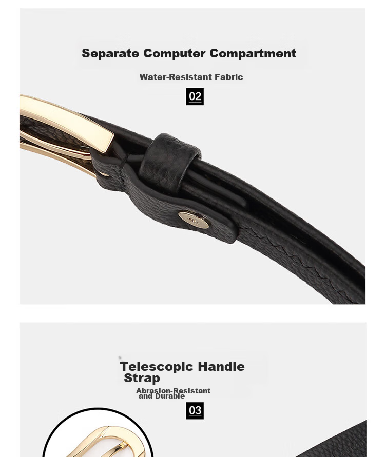 CROCODILE Belt, Fashionable Top-Grain Leather, Soft Women's Simple Pin Buckle Belt, Birthday Gift, 11430 Black, for Girlfriend 5