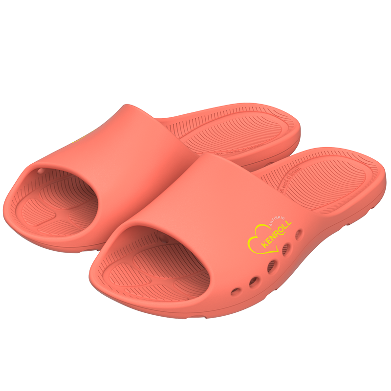 KENROLL Unisex Professional Non-Slip Bathroom Lightweight Breathable Home Shower Sandals, Lava Orange, Size 39-40 (250mm)