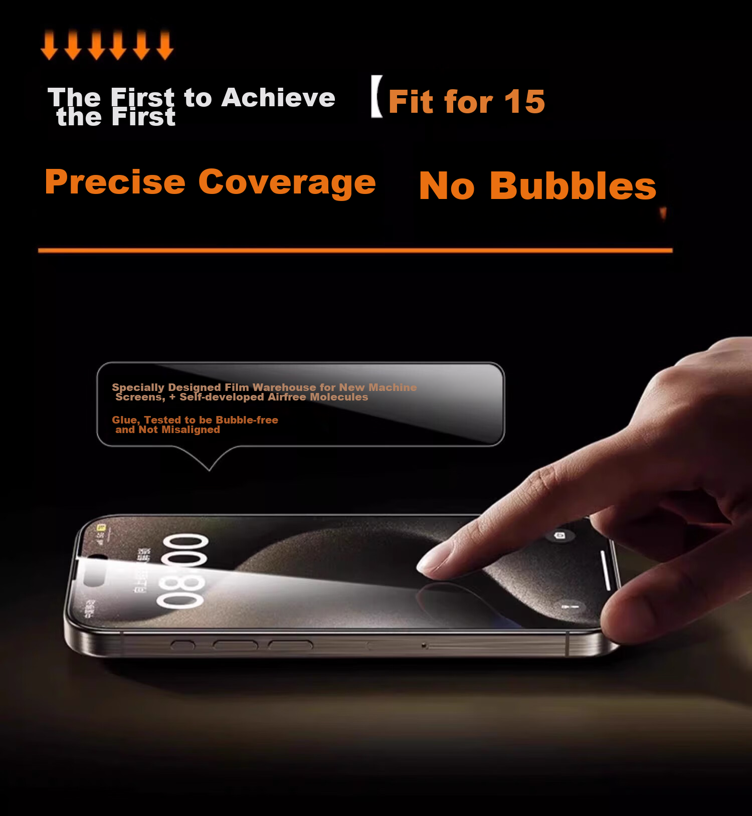 DIVI [Earpiece Dust Protection - 2 Pieces] Tempered Glass Screen Protector for Apple IPhone 15 Pro Max, Ultra-Ceramic Crystal Anti-Fingerprint Shatterproof Ultra-Thin Full Coverage Protective Film 2
