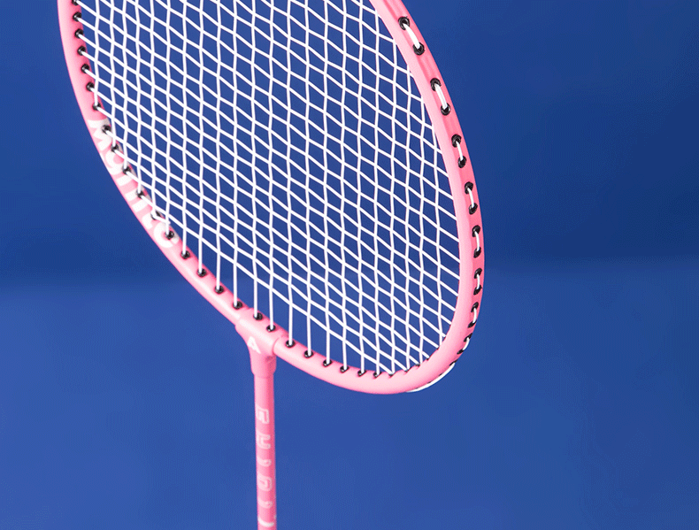 Deli Badminton Racket Set with Shuttlecocks, Classic Beginner Training Rackets, Double Rackets, Purple/pink 7