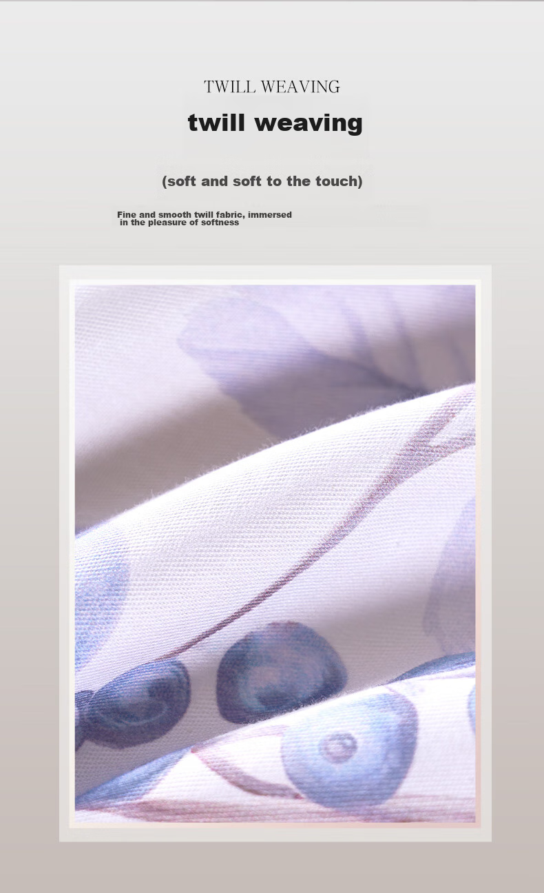 FUANNA Bedding Set, 100% Pure Cotton Duvet Cover, All-Cotton Fitted Sheet with Printed Pattern, Double Size, 203*229cm 7