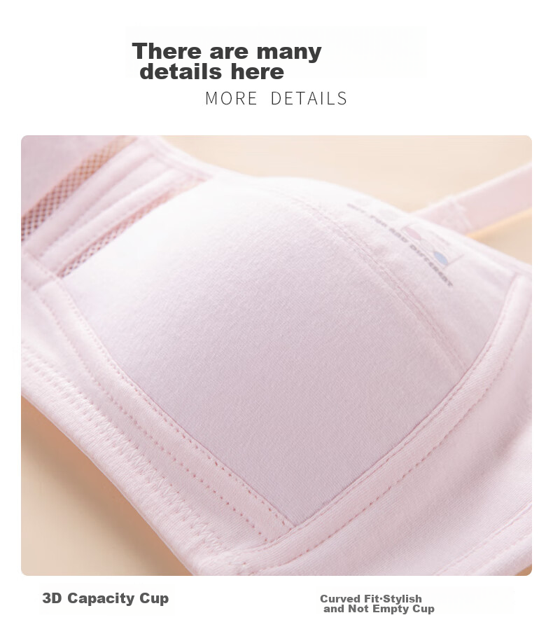 FitonTon 2-Pack Girls' Cotton Thin Bras for High School and Middle School Students Summer Developmental Bra 12
