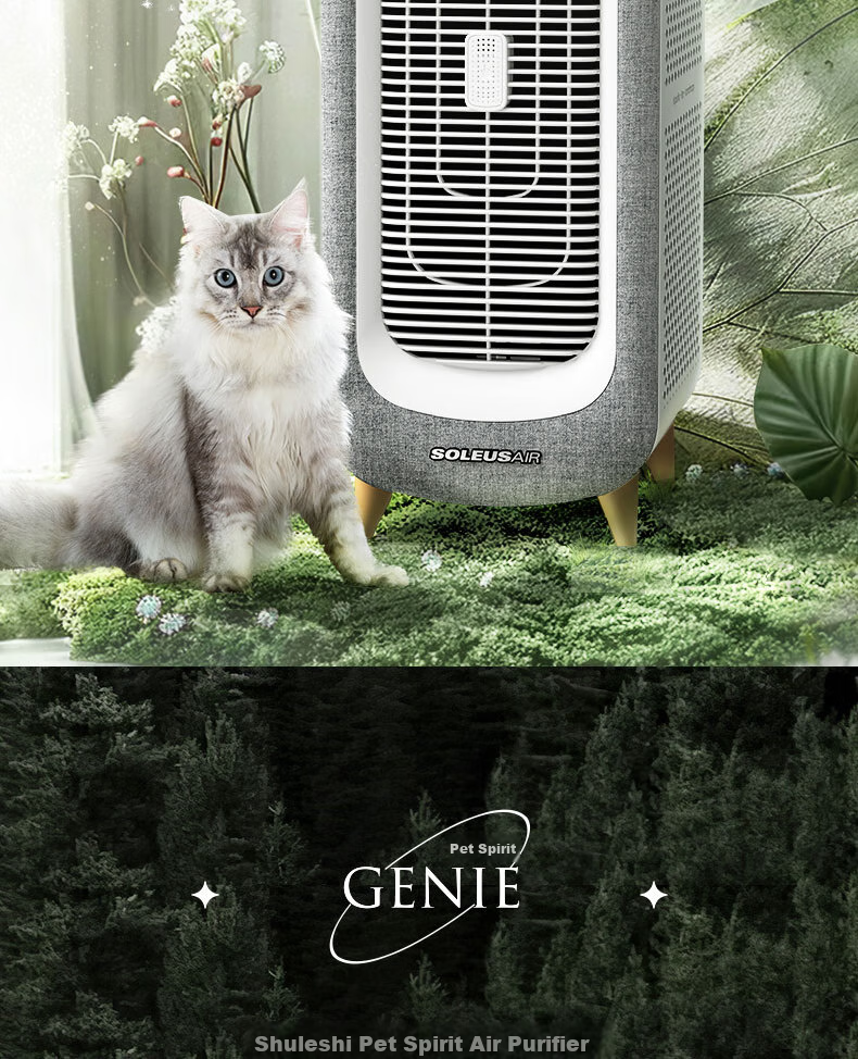SOLEUSAIR Pet Air Purifier Filter RFC01-C for Cat And Dog Hair, Removes Allergens, Cat Hair Purifier, Disinfects And Eliminates Odors, Gift 2
