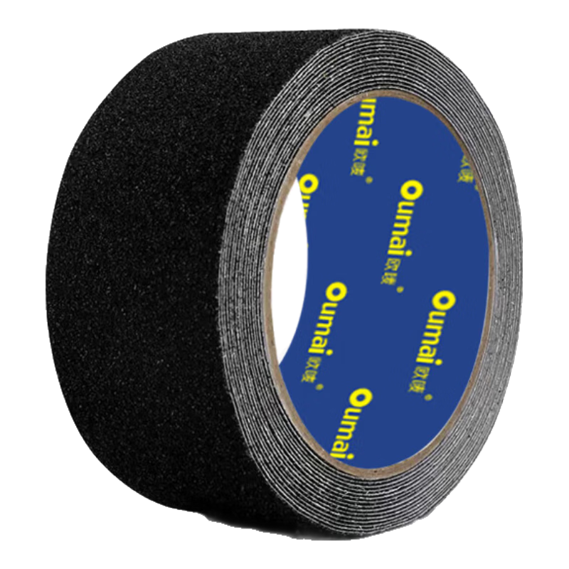 Oumai Frosted Non-Slip Tape, PVC Safety Warning Anti-Slip Tape, Stair Floor Sticker, Step Anti-Slip Strip, Floor Tile Non-Slip Frosted Sticker, 5cm*5m, Black, 1 Roll